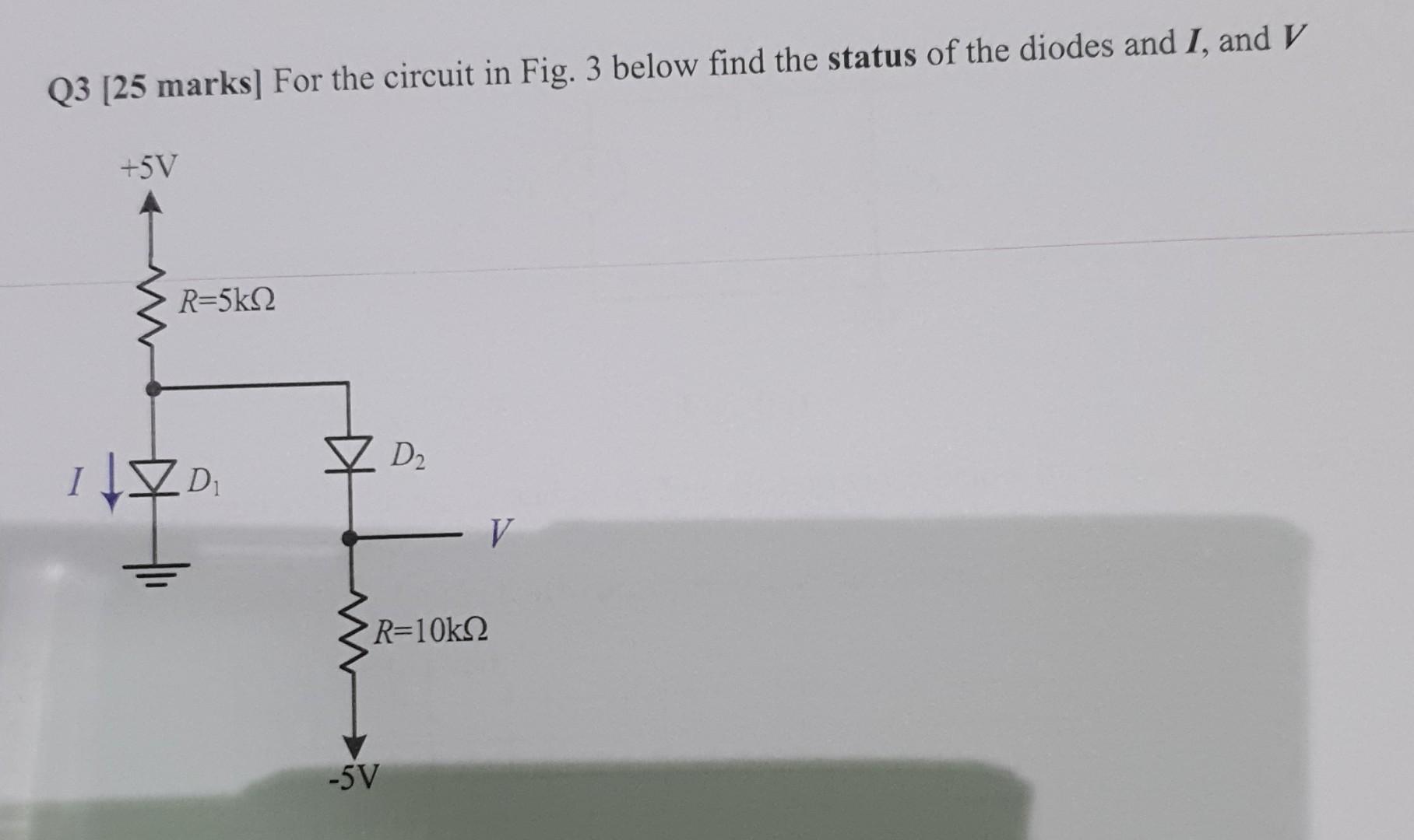 Solved Q3 [25 marks] For the circuit in Fig. 3 below find | Chegg.com