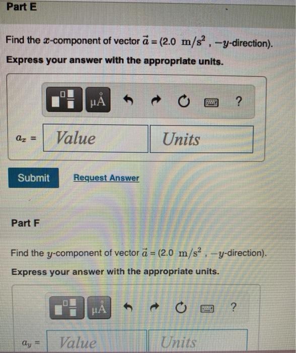 Solved Part A Find The X Component Of Vector A 140 M Chegg Com