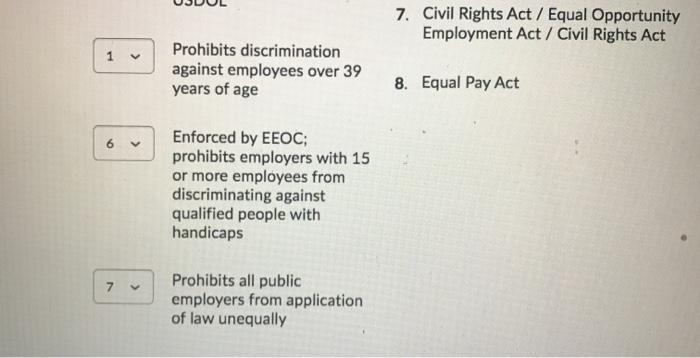 Solved 7. Civil Rights Act / Equal Opportunity Employment | Chegg.com