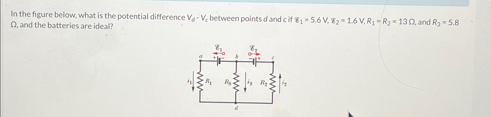 Solved In the figure below, what is the potential difference | Chegg.com