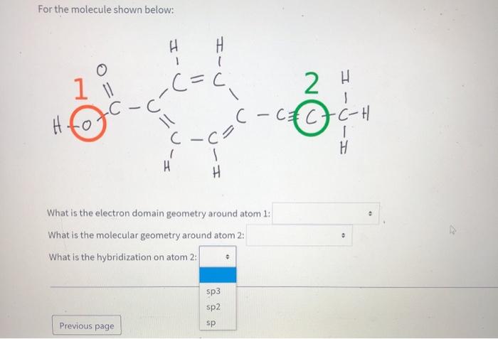 Solved For The Molecule Shown Below H 1 H 1 S O 2 H 1 H Chegg Com
