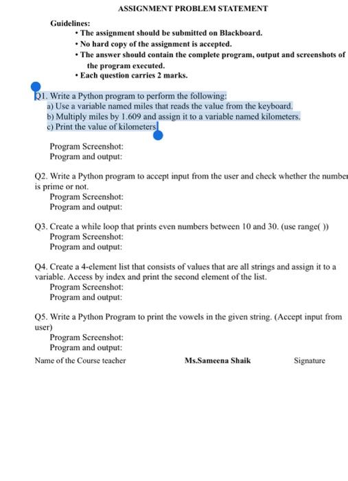 Solved Guidelines: - The assignment should be submitted on | Chegg.com