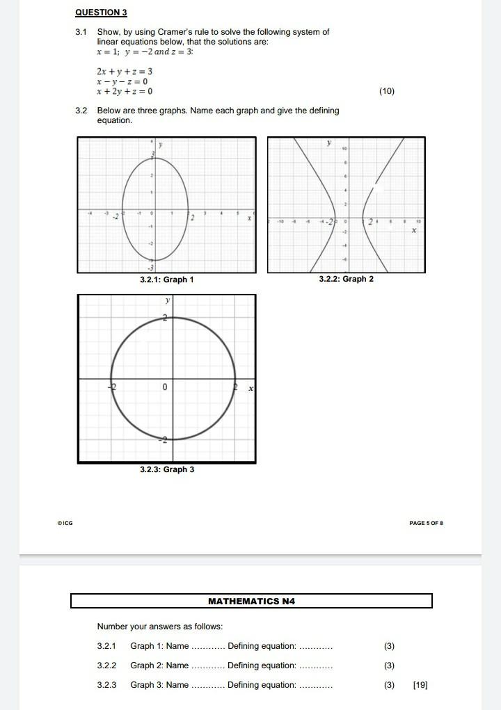 Solved Question 3 3 1 Show By Using Cramer S Rule To Solve Chegg Com