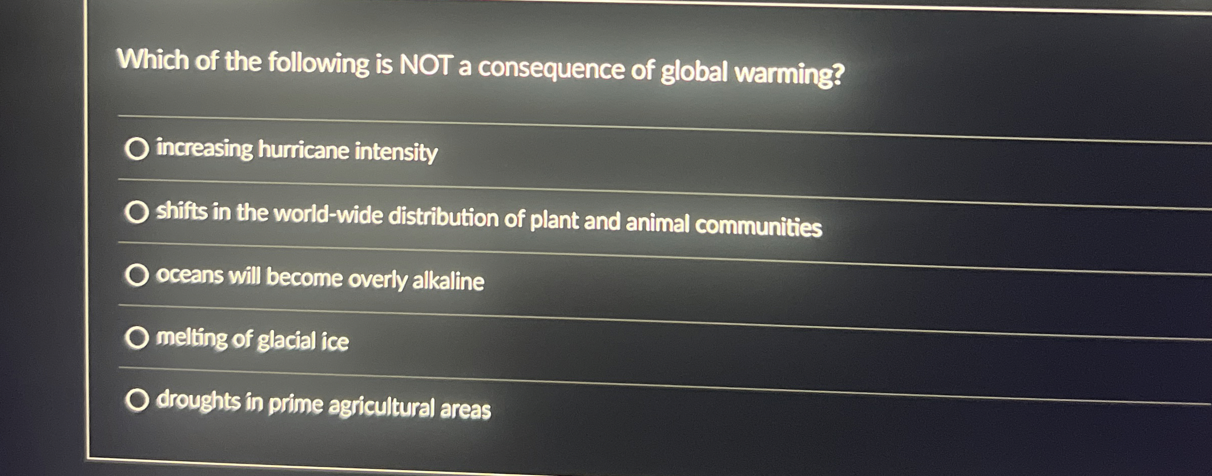 Solved Which of the following is NOT a consequence of global | Chegg.com