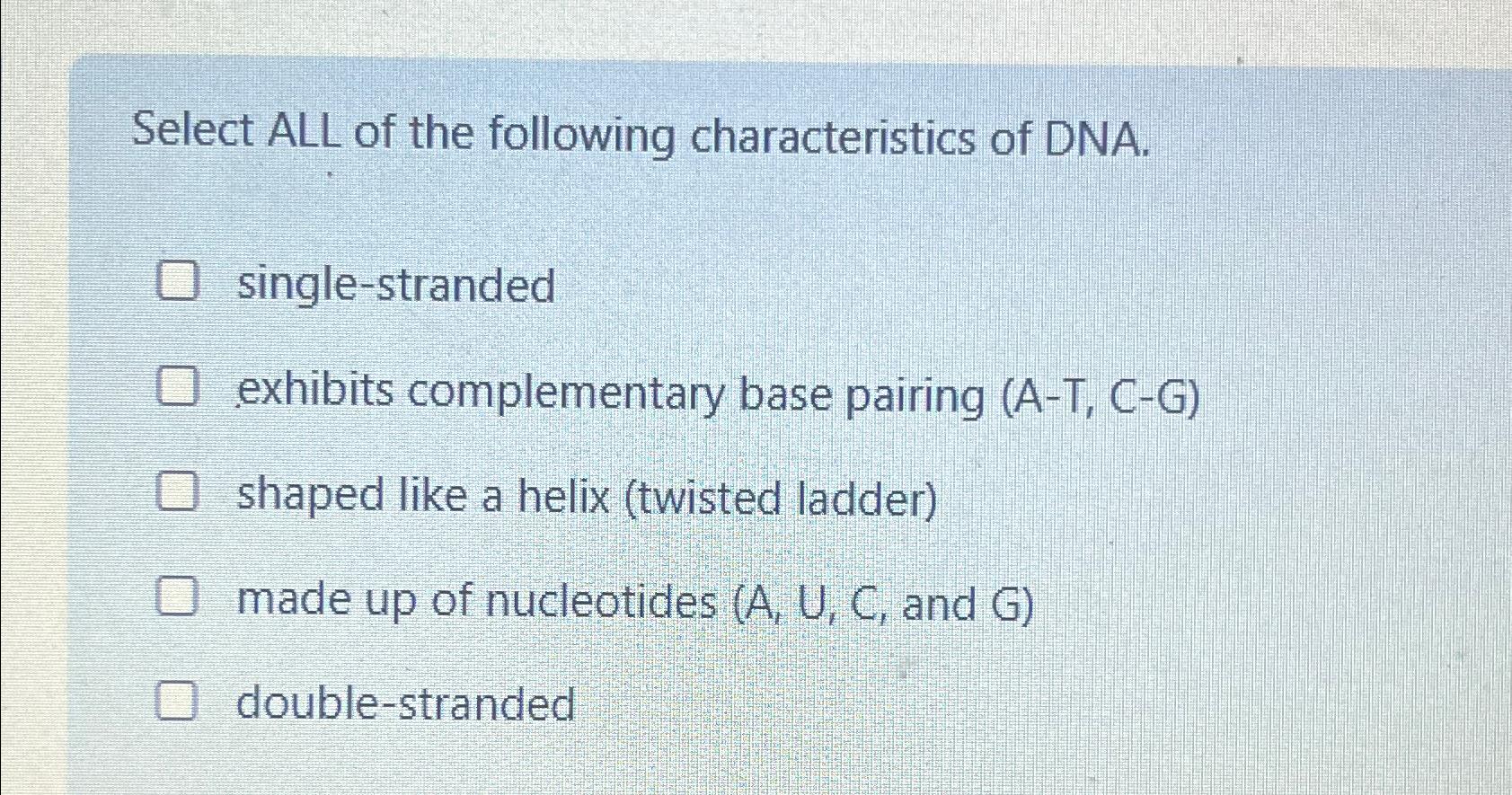 Solved Select ALL of the following characteristics of | Chegg.com