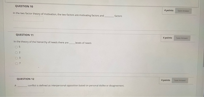 Solved QUESTION 10 4 points Save Answer In the two factor | Chegg.com