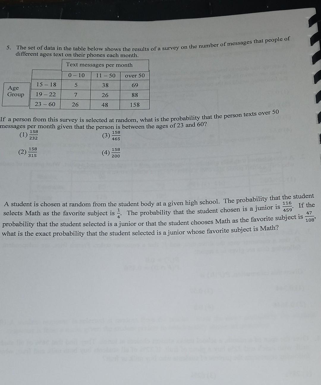 Solved he data in the table below are the result of a