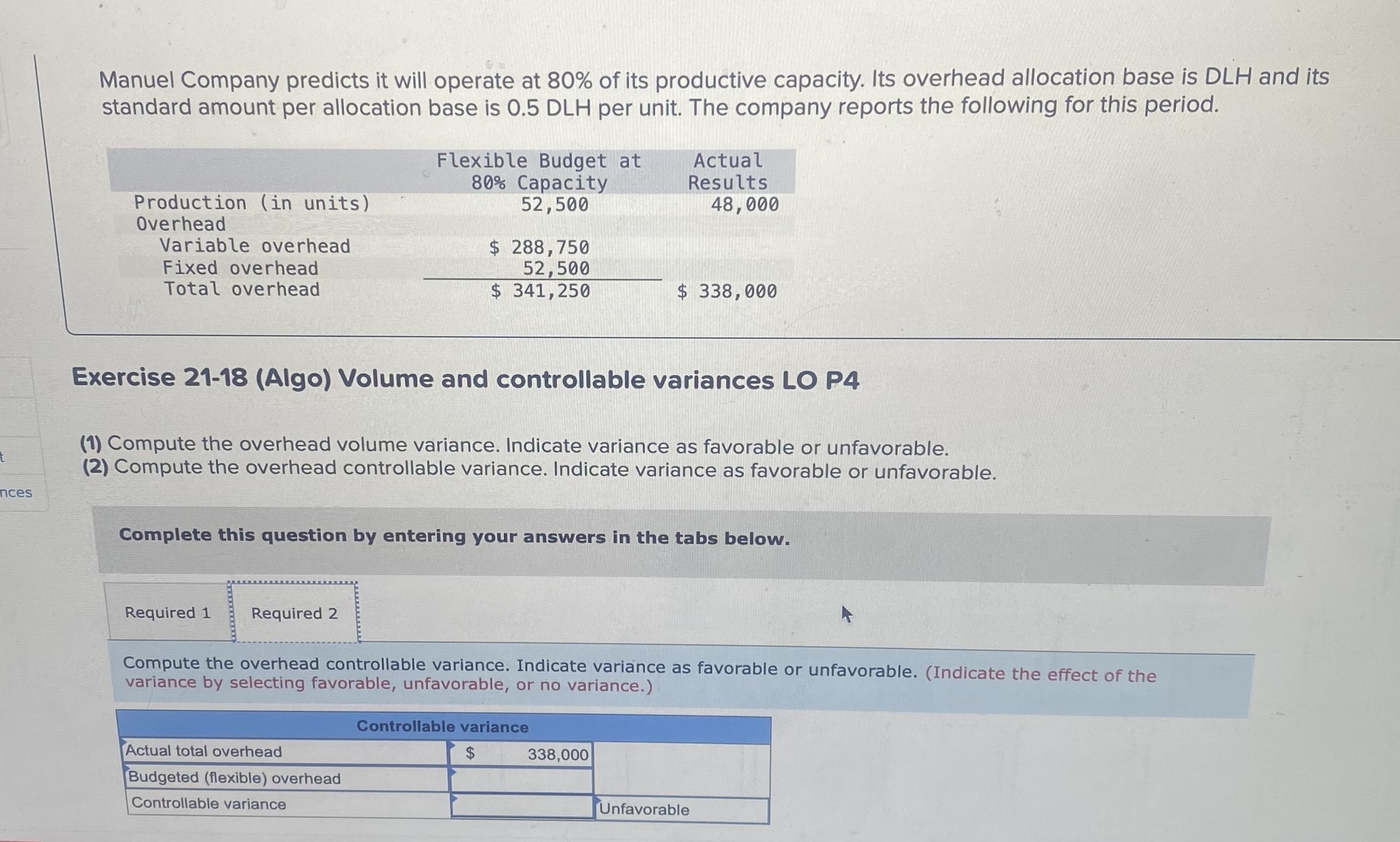 Solved Manuel Company Predicts It Will Operate At 80% ﻿of | Chegg.com