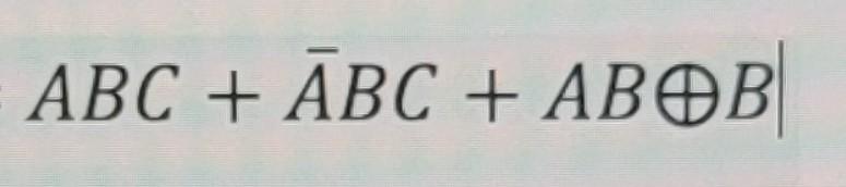 Solved ABC+AˉBC+AB⊕B | Chegg.com