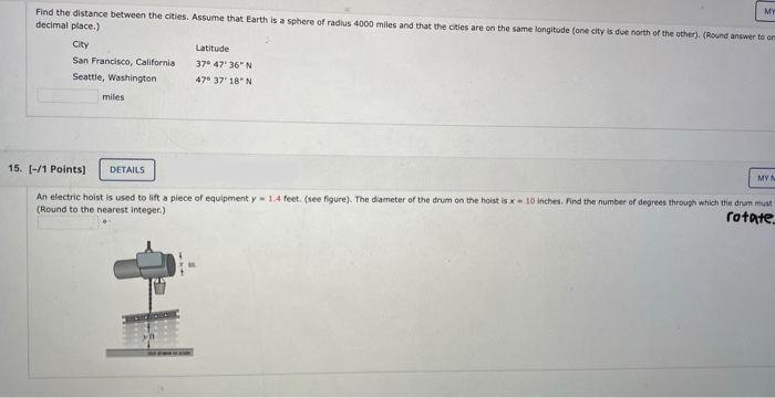 Solved MY Find the distance between the cities. Assume that | Chegg.com