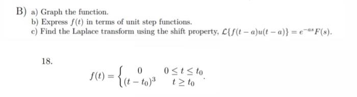 B) A) Graph The Function. B) Express F(t) In Terms Of | Chegg.com