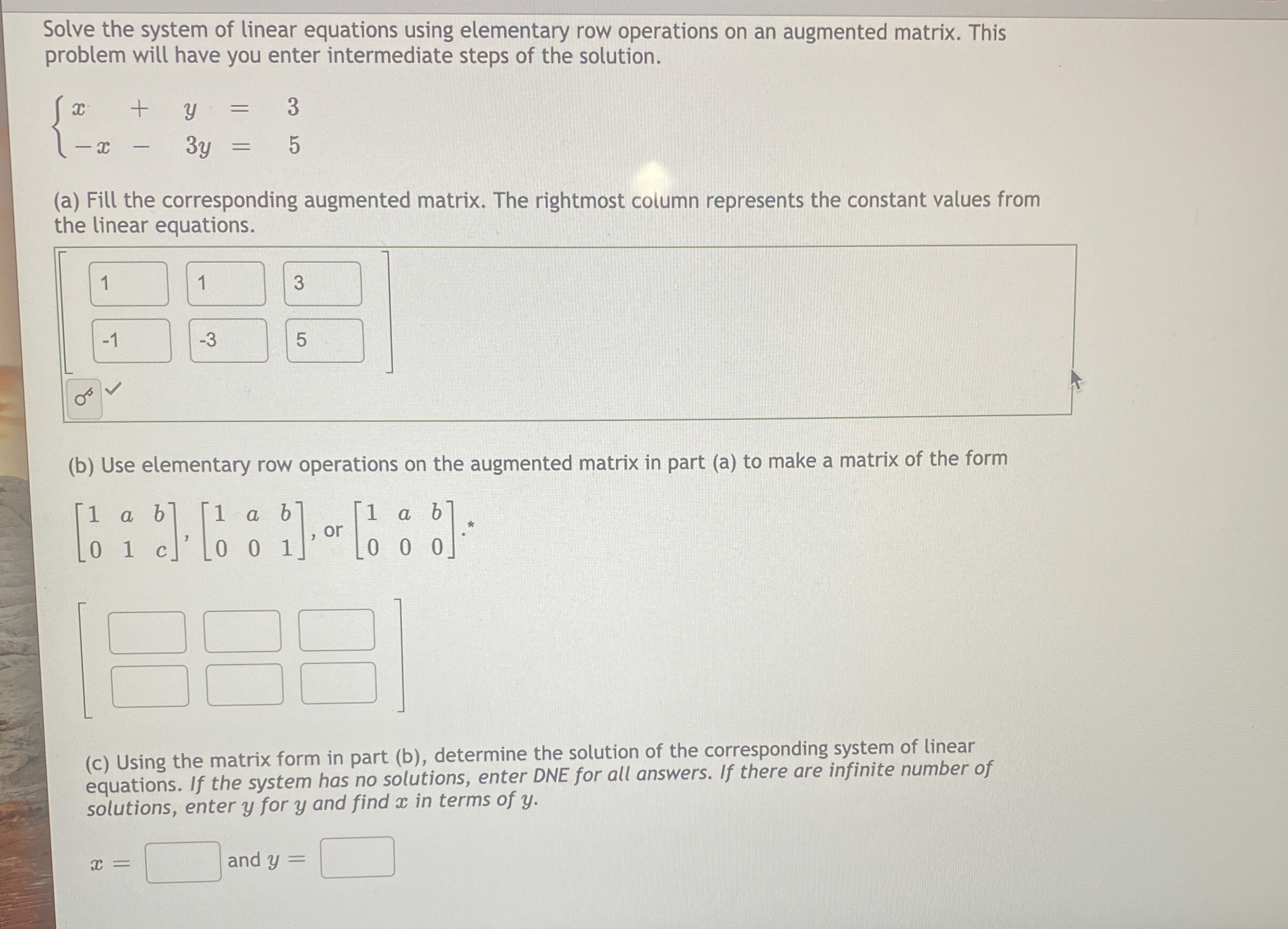 Solved Solve the system of linear equations using elementary | Chegg.com