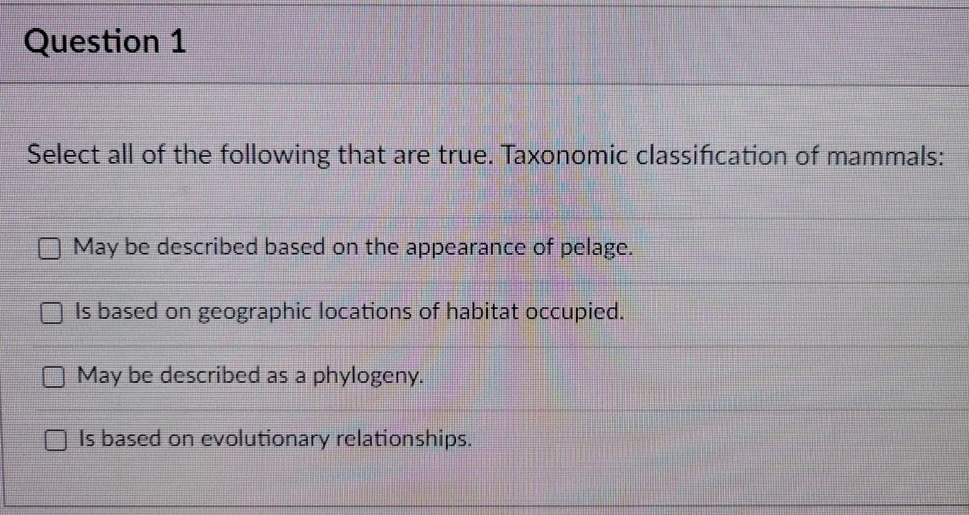 Solved Select all of the following that are true. Taxonomic | Chegg.com