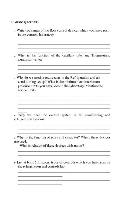Solved B. Guide Questions Write the names of the flow | Chegg.com