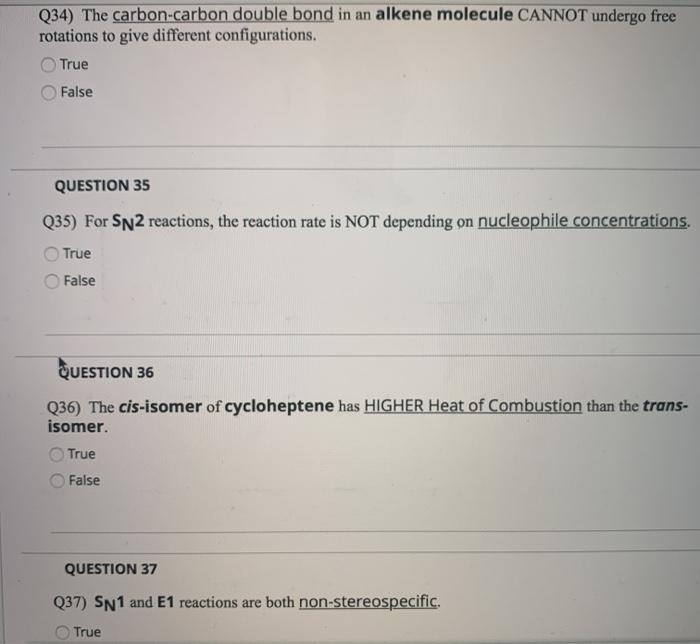 Solved Q34) The Carbon-carbon Double Bond In An Alkene | Chegg.com