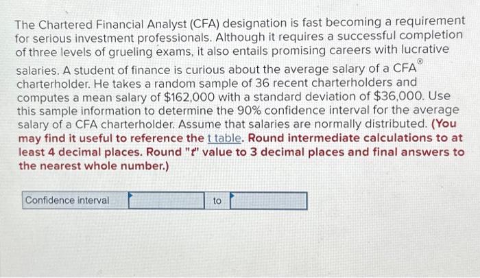 Solved The Chartered Financial Analyst (CFA) designation is | Chegg.com