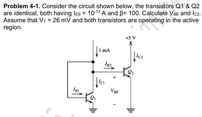 Solved Problem 4-1. Consider the circuit shown below, the | Chegg.com