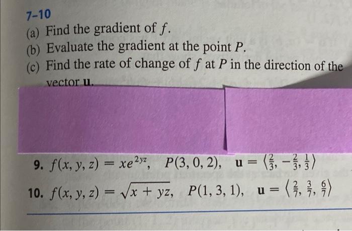 Solved 7-10 (a) Find the gradient of f. (b) Evaluate the | Chegg.com