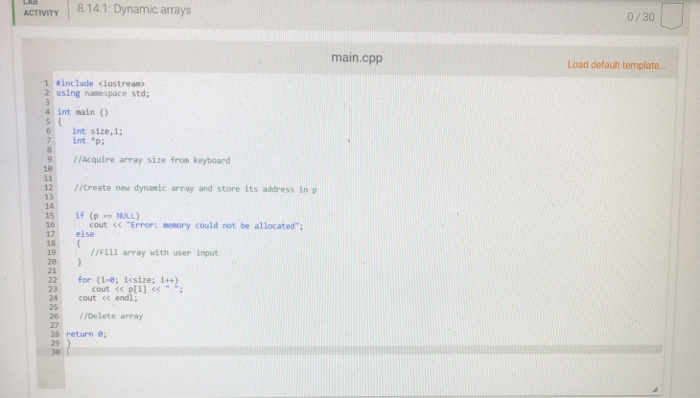 Solved 8.14 Dynamic arrays Dynamic variables can also be | Chegg.com