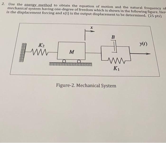 Solved 2. Use the energy method to obtain the equation of | Chegg.com