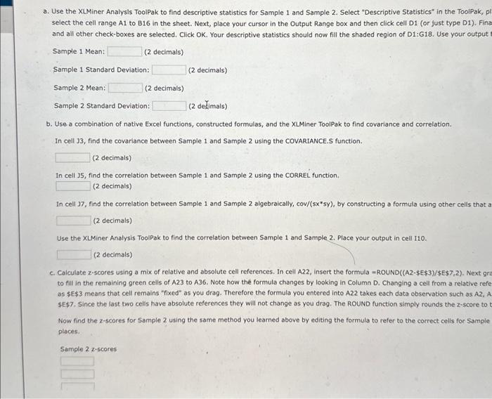 Solved Round all answers in the sheet to 2 decimal places | Chegg.com