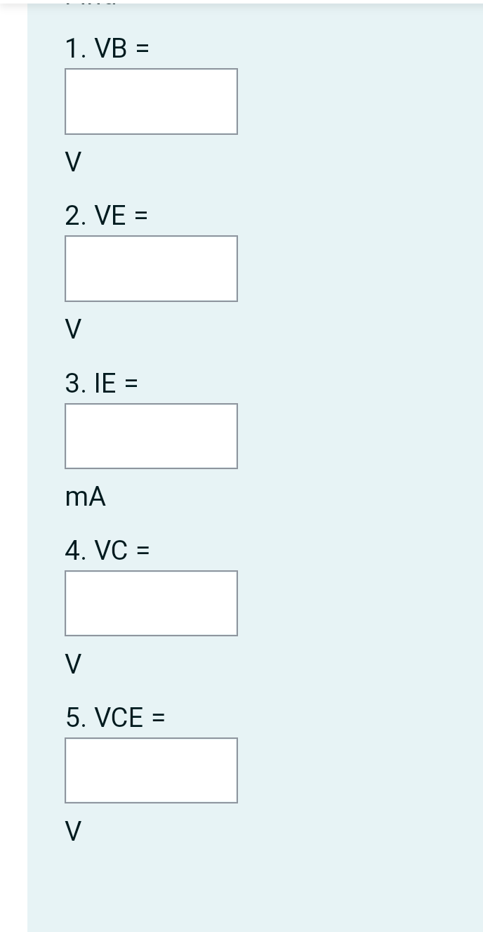 Solved Given the following from a Voltage Divider Circuit : | Chegg.com