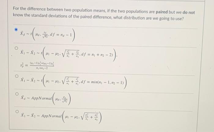Solved For the difference between two population means, if | Chegg.com