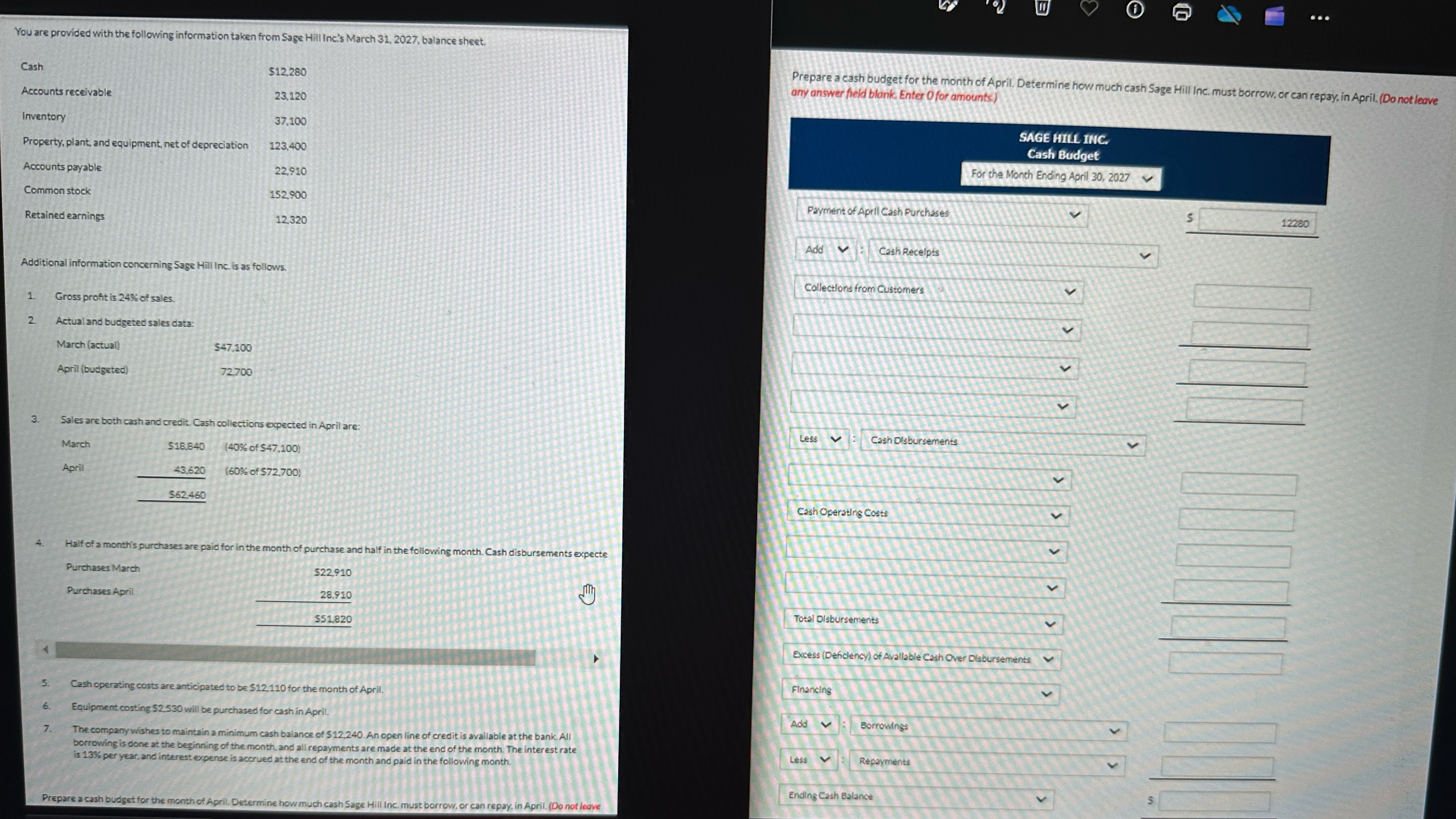 Solved Fill in the blanks using the info provided | Chegg.com