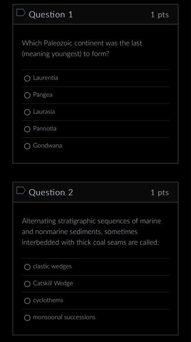 Solved Which Paleozoic continent was the last (meaning | Chegg.com