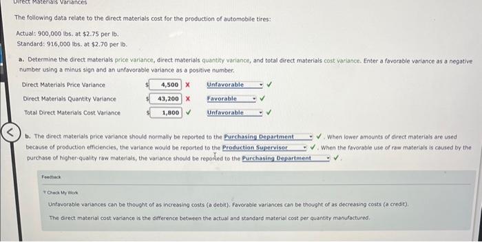Solved The following data relate to the direct materials | Chegg.com