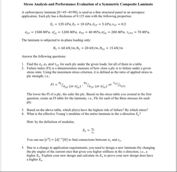 Solved Stress Analysis and Performance Evaluation of a | Chegg.com