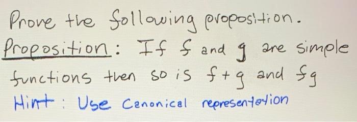 Solved Prove the following proposition. Proposition: If f | Chegg.com