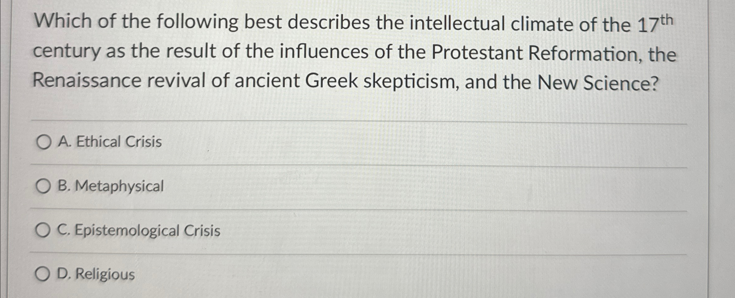 Solved Which of the following best describes the | Chegg.com