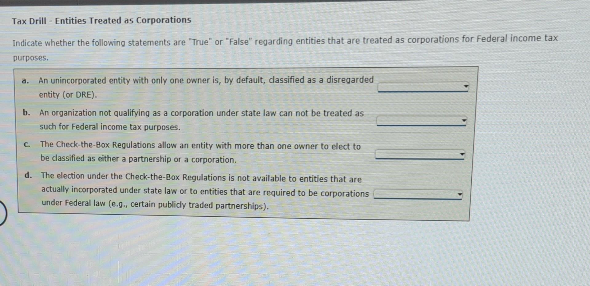 solved-tax-drill-entities-treated-as-corporations-indicate-chegg