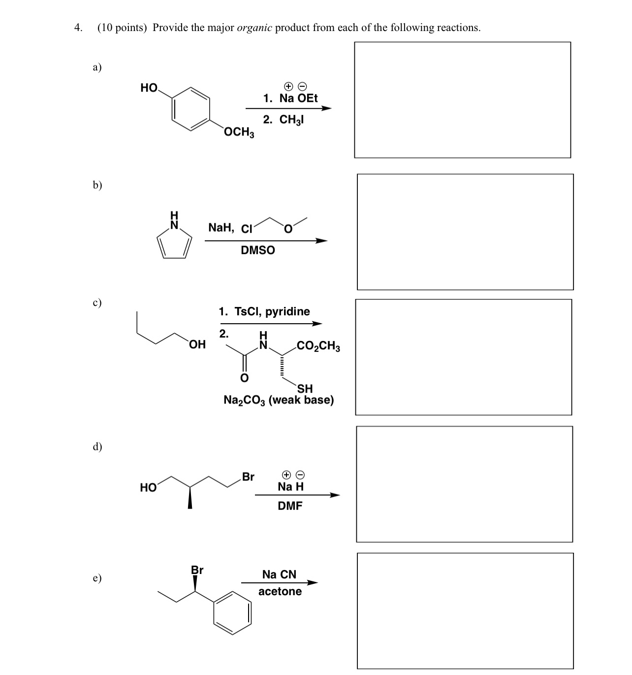 Solved (10 ﻿points) ﻿Provide the major organic product from