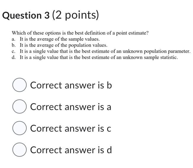 Solved Question 3 (2 points) Which of these options is the | Chegg.com