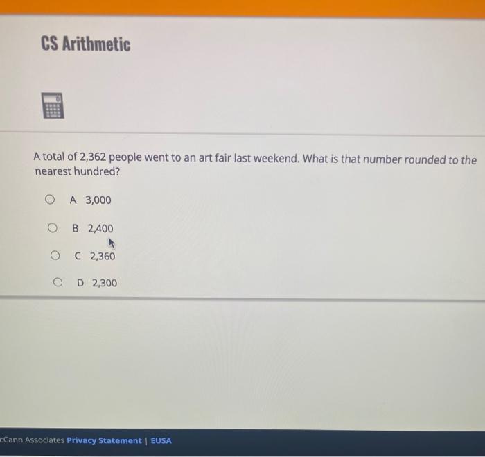 Solved CS Arithmetic A total of 2,362 people went to an art | Chegg.com