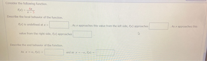 Local Behavior Math Solved Consider the following function. Describe the local | Chegg.com