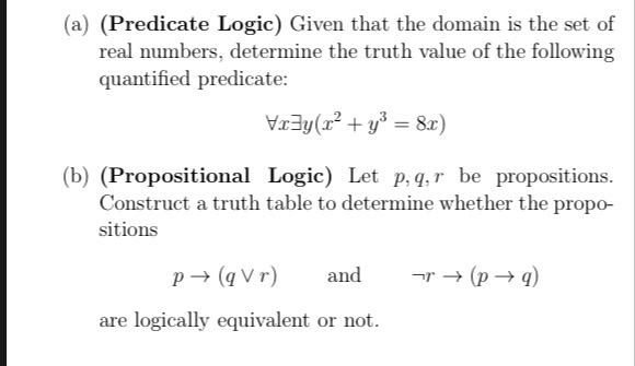 Solved (a) (Predicate Logic) Given That The Domain Is The | Chegg.com