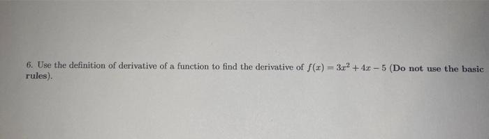 6. definition of derivative homework