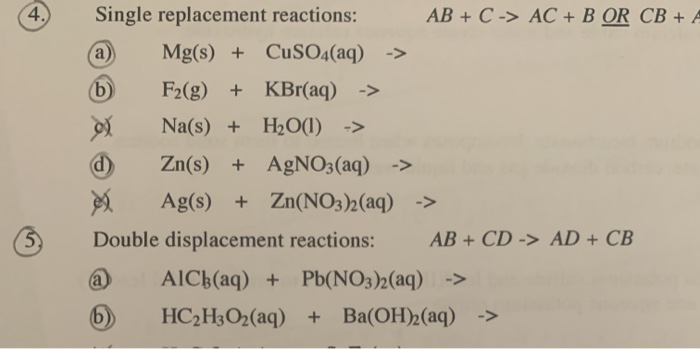 Solved Predict Products And Balance The Following Reactions. | Chegg ...