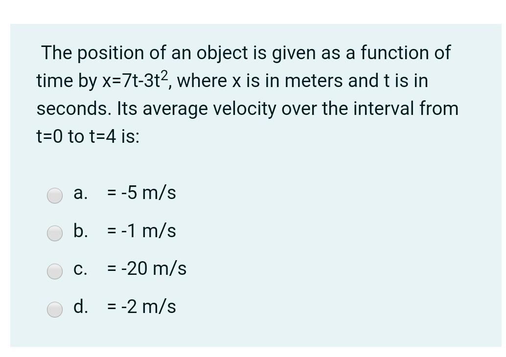 Solved The position of an object is given as a function of | Chegg.com