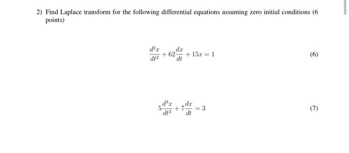 Solved 2 Find Laplace Transform For The Following