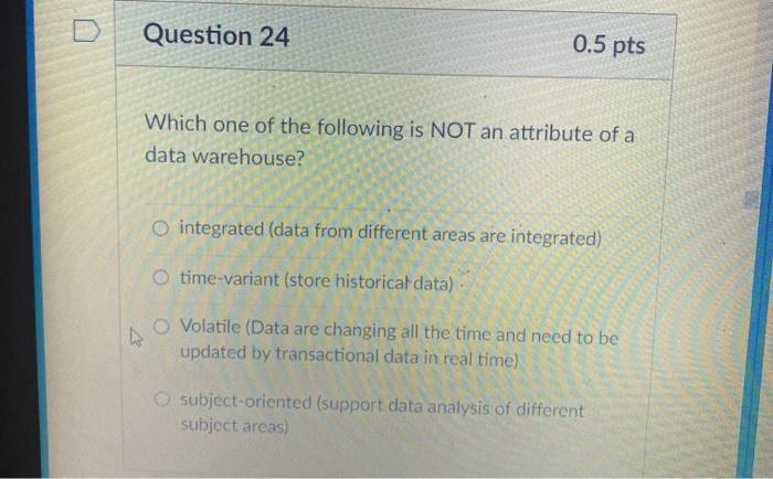 Solved Question 24 0.5 pts Which one of the following is NOT | Chegg.com