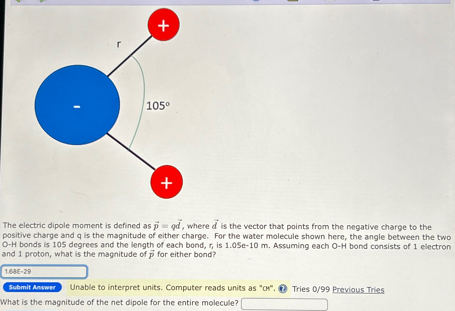 Solved The electric dipole moment is defined as | Chegg.com