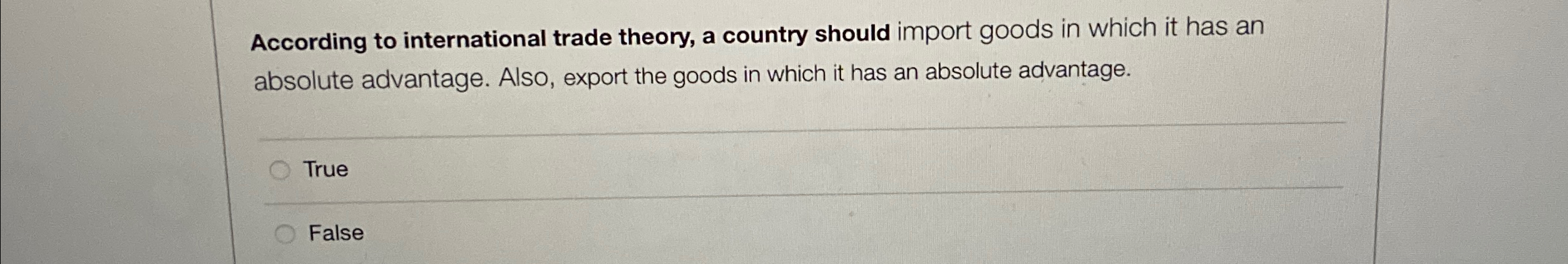 Solved According to international trade theory, a country | Chegg.com