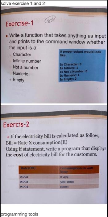 Solved solve exercise 1 and 2 Exercise-1 like: .Write a | Chegg.com