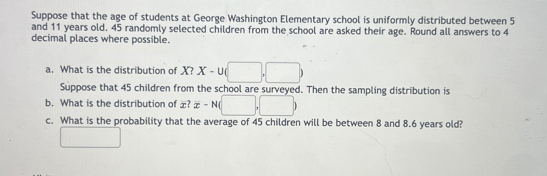 Solved Suppose that the age of students at George Washington | Chegg.com