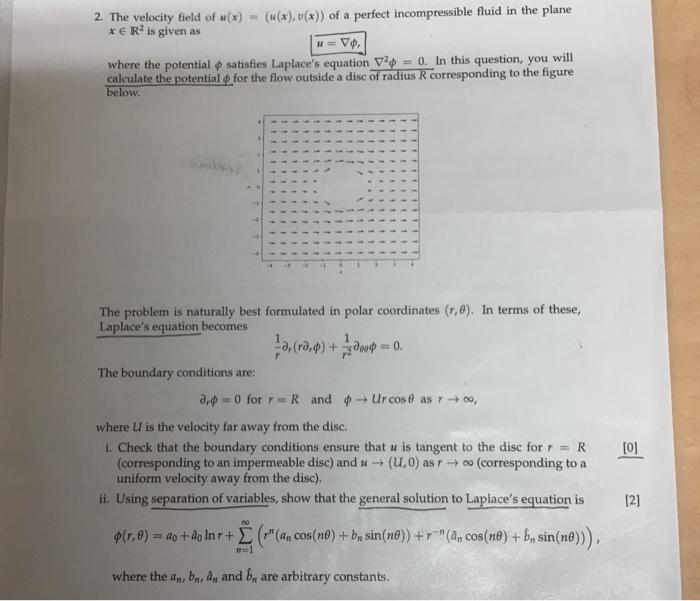 Solved 2 The Velocity Field Of U X X V X Of A P Chegg Com