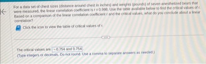 Solved For a data set of chest sizes (distance around chest | Chegg.com